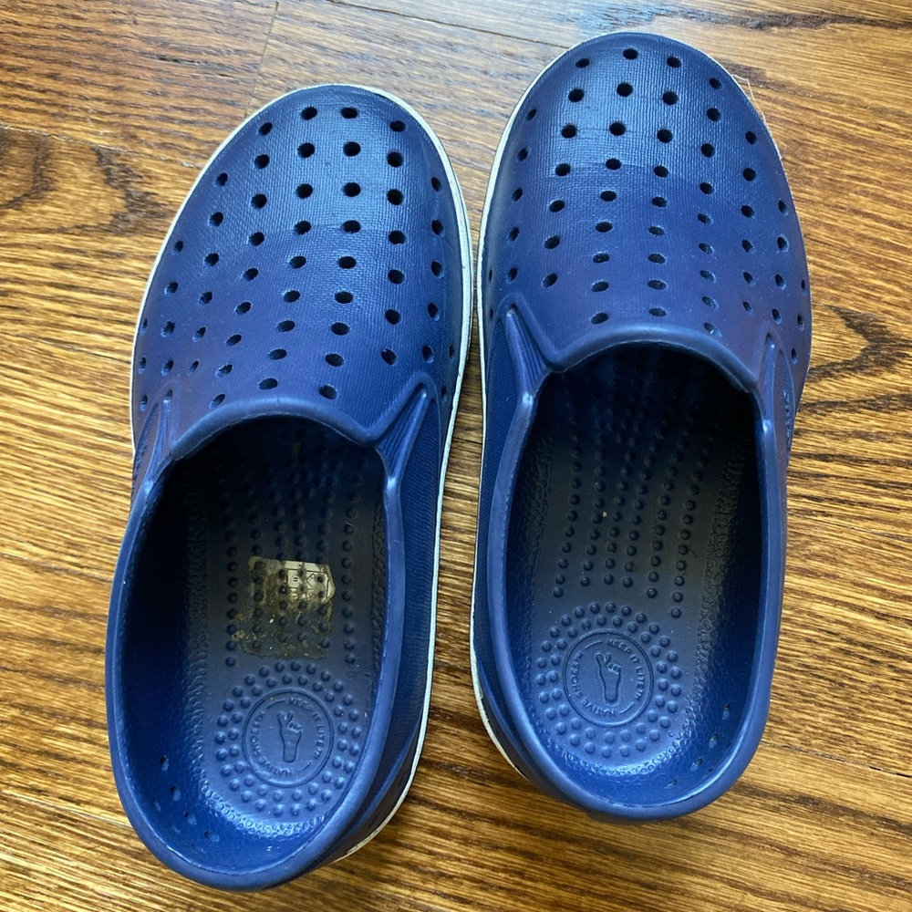 Native Shoes Blue Water Shoes Slip-On Perforated Design